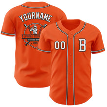 Load image into Gallery viewer, Custom Orange White-Black Authentic Baseball Jersey
