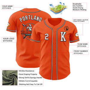 Custom Orange White-Black Authentic Baseball Jersey