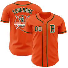 Load image into Gallery viewer, Custom Orange Green-White Authentic Baseball Jersey
