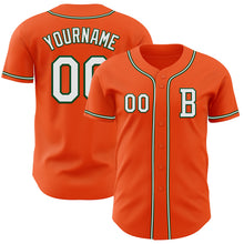 Load image into Gallery viewer, Custom Orange White-Green Authentic Baseball Jersey
