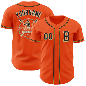 Custom Orange Black Cream-Old Gold Authentic Baseball Jersey