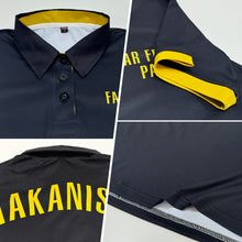 Загрузить изображение в средство просмотра галереи, Custom Black Yellow Performance Golf Polo Shirt
