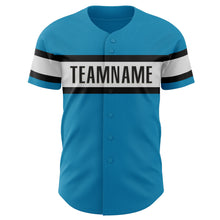 Charger l&#39;image dans la galerie, Custom Panther Blue White-Black Authentic Baseball Jersey
