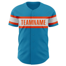 Загрузить изображение в средство просмотра галереи, Custom Panther Blue White-Orange Authentic Baseball Jersey
