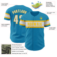 Charger l&#39;image dans la galerie, Custom Panther Blue White-Yellow Authentic Baseball Jersey
