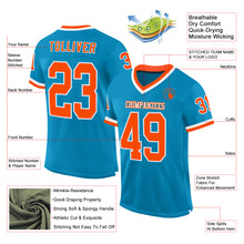 Laden Sie das Bild in den Galerie-Viewer, Custom Panther Blue Orange-White Mesh Authentic Throwback Football Jersey
