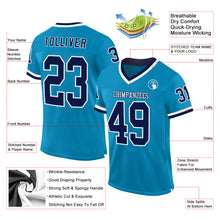 Загрузить изображение в средство просмотра галереи, Custom Panther Blue Navy-White Mesh Authentic Throwback Football Jersey
