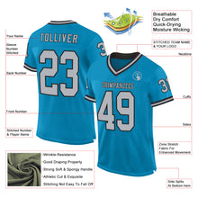 Загрузить изображение в средство просмотра галереи, Custom Panther Blue Gray-Black Mesh Authentic Throwback Football Jersey
