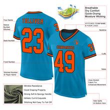 Загрузить изображение в средство просмотра галереи, Custom Panther Blue Orange-Black Mesh Authentic Throwback Football Jersey
