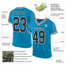 Загрузить изображение в средство просмотра галереи, Custom Panther Blue Black-White Mesh Authentic Throwback Football Jersey
