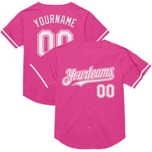 Загрузить изображение в средство просмотра галереи, Custom Pink White Mesh Authentic Throwback Baseball Jersey
