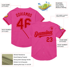 Загрузить изображение в средство просмотра галереи, Custom Pink Red Mesh Authentic Throwback Baseball Jersey
