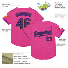 Charger l&#39;image dans la galerie, Custom Pink Purple-Black Mesh Authentic Throwback Baseball Jersey
