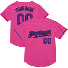 Charger l&#39;image dans la galerie, Custom Pink Purple-Black Mesh Authentic Throwback Baseball Jersey
