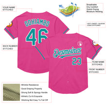 Загрузить изображение в средство просмотра галереи, Custom Pink Teal-White Mesh Authentic Throwback Baseball Jersey
