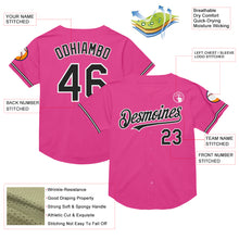 Charger l&#39;image dans la galerie, Custom Pink Black-White Mesh Authentic Throwback Baseball Jersey
