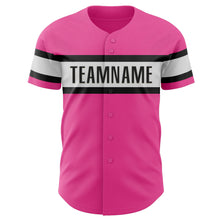 Загрузить изображение в средство просмотра галереи, Custom Pink White-Black Authentic Baseball Jersey
