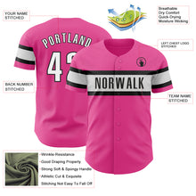 Загрузить изображение в средство просмотра галереи, Custom Pink White-Black Authentic Baseball Jersey
