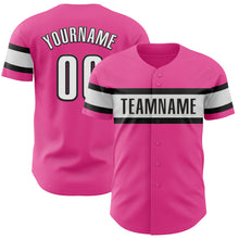 Загрузить изображение в средство просмотра галереи, Custom Pink White-Black Authentic Baseball Jersey
