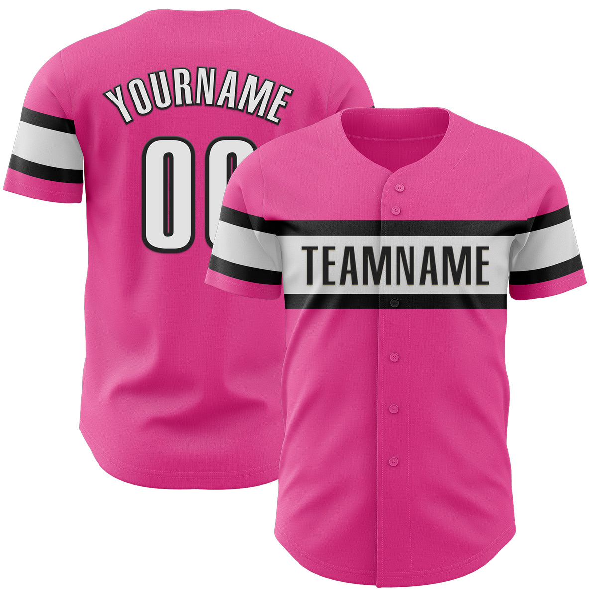 2024 Cheap Custom Pink White-Black Authentic Baseball Jersey Free ...