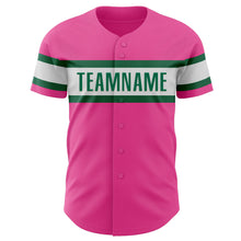 Загрузить изображение в средство просмотра галереи, Custom Pink White-Kelly Green Authentic Baseball Jersey
