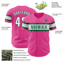 Загрузить изображение в средство просмотра галереи, Custom Pink White-Kelly Green Authentic Baseball Jersey
