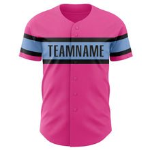 Laden Sie das Bild in den Galerie-Viewer, Custom Pink Light Blue-Black Authentic Baseball Jersey
