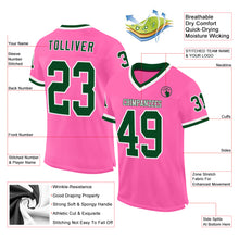 Laden Sie das Bild in den Galerie-Viewer, Custom Pink Green-White Mesh Authentic Throwback Football Jersey
