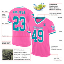 Загрузить изображение в средство просмотра галереи, Custom Pink Teal-White Mesh Authentic Throwback Football Jersey
