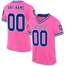 Загрузить изображение в средство просмотра галереи, Custom Pink Royal-White Mesh Authentic Throwback Football Jersey
