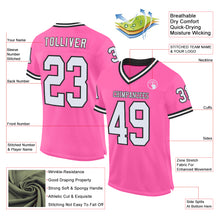 Загрузить изображение в средство просмотра галереи, Custom Pink White-Black Mesh Authentic Throwback Football Jersey
