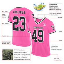 Загрузить изображение в средство просмотра галереи, Custom Pink Black-White Mesh Authentic Throwback Football Jersey
