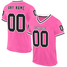 Загрузить изображение в средство просмотра галереи, Custom Pink Black-White Mesh Authentic Throwback Football Jersey
