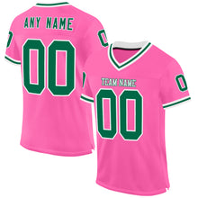 Загрузить изображение в средство просмотра галереи, Custom Pink Kelly Green-White Mesh Authentic Throwback Football Jersey
