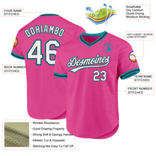 Load image into Gallery viewer, Custom Pink Black-Teal Authentic Throwback Baseball Jersey
