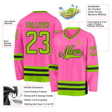 Загрузить изображение в средство просмотра галереи, Custom Pink Neon Green-Black Hockey Jersey
