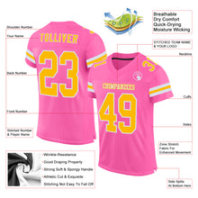 Load image into Gallery viewer, Custom Pink Gold-White Mesh Authentic Football Jersey
