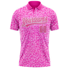 Charger l&#39;image dans la galerie, Custom Deep Pink Pink-White 3D Pink Ribbon Breast Cancer Awareness Month Women Health Care Support Performance Polo Shirt
