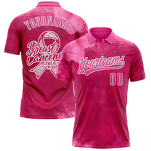 Charger l&#39;image dans la galerie, Custom Hot Pink Pink-White 3D Pink Ribbon Breast Cancer Awareness Month Women Health Care Support Performance Polo Shirt
