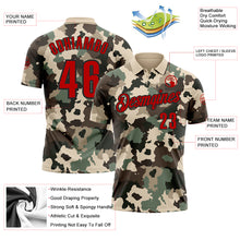 Laden Sie das Bild in den Galerie-Viewer, Custom Camo Red-Black 3D Bowling Performance Salute To Service Polo Shirt
