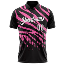 Charger l&#39;image dans la galerie, Custom Black Pink-White 3D Bowling Dot Performance Polo Shirt
