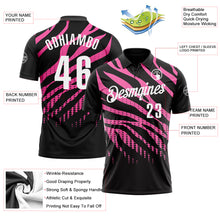 Laden Sie das Bild in den Galerie-Viewer, Custom Black Pink-White 3D Bowling Dot Performance Polo Shirt
