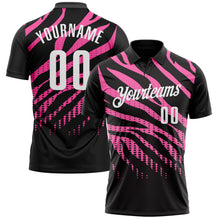 Laden Sie das Bild in den Galerie-Viewer, Custom Black Pink-White 3D Bowling Dot Performance Polo Shirt
