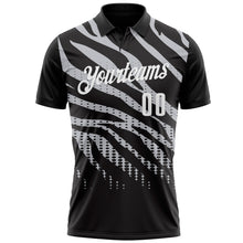 Laden Sie das Bild in den Galerie-Viewer, Custom Black Gray-White 3D Bowling Dot Performance Polo Shirt
