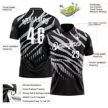 Laden Sie das Bild in den Galerie-Viewer, Custom Black Gray-White 3D Bowling Dot Performance Polo Shirt
