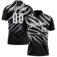 Laden Sie das Bild in den Galerie-Viewer, Custom Black Gray-White 3D Bowling Dot Performance Polo Shirt
