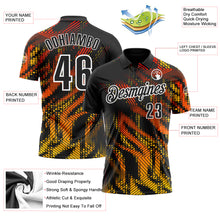 Laden Sie das Bild in den Galerie-Viewer, Custom Black Gold-White 3D Bowling Geometric Shape Performance Polo Shirt
