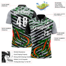 Laden Sie das Bild in den Galerie-Viewer, Custom Gray Black Red-Grass Green3D Bowling Line Performance Polo Shirt
