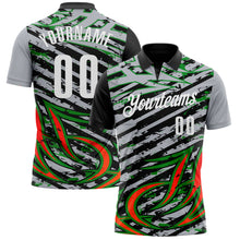 Laden Sie das Bild in den Galerie-Viewer, Custom Gray Black Red-Grass Green3D Bowling Line Performance Polo Shirt
