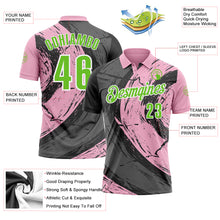 Load image into Gallery viewer, Custom Light Pink Aurora Green-Steel Gray 3D Bowling Splash Ink Performance Polo Shirt
